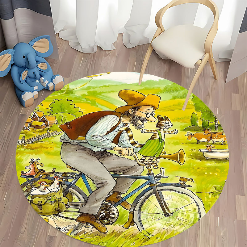 Outdoor Adventure Farm - ¡Envío gratis! Alfombra redonda con diseño