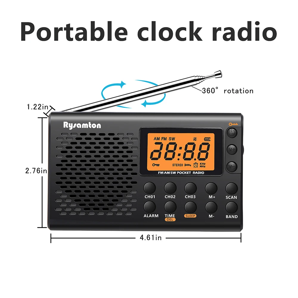 Emergency Radio Solar - Radio portátil con batería, Radio FM