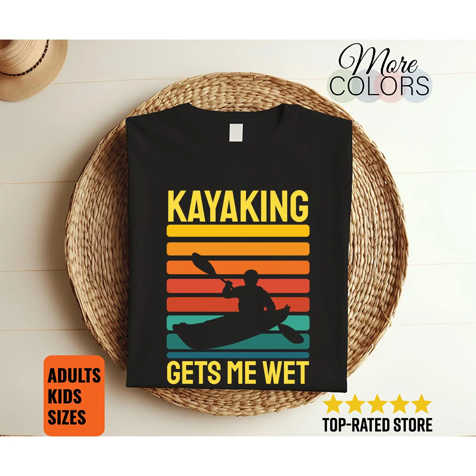 Outdoor Adventure Kayak - Camiseta divertida Vintage Kayaking Gets Me