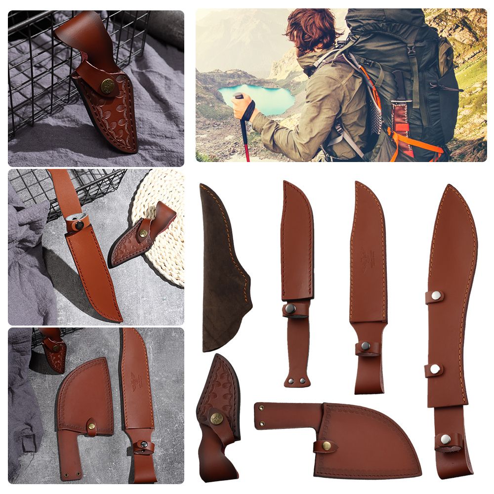 Camp Knife Multi - Funda de cuero marrón para linterna