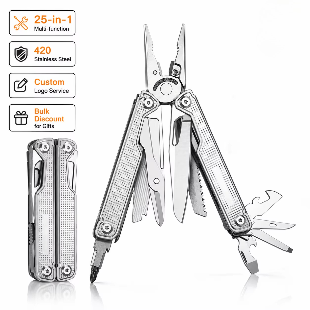 Camp Knife Multi - Navaja Plegable Multiherramienta Profesional 25 en