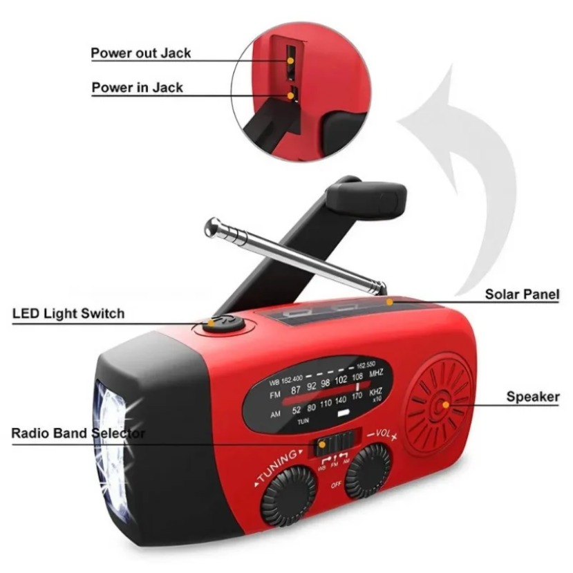 Radio Solar Multifuncional con - Emergency Radio Solar reseña y precio