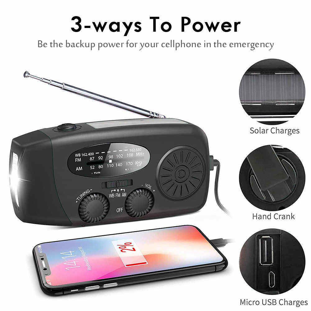 Manivela portátil multifuncion - Emergency Radio Solar reseña y precio